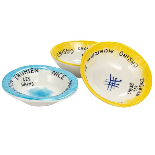 Hello Honey® 4.5" French Casino Themed Stoneware Bowl Set